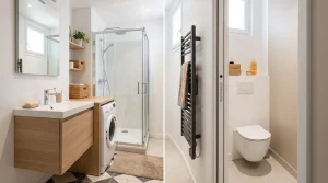 Read more about the article Salle de bain de 2 à 3 m² : peut-on y mettre douche, WC, lavabo et lave-linge ?