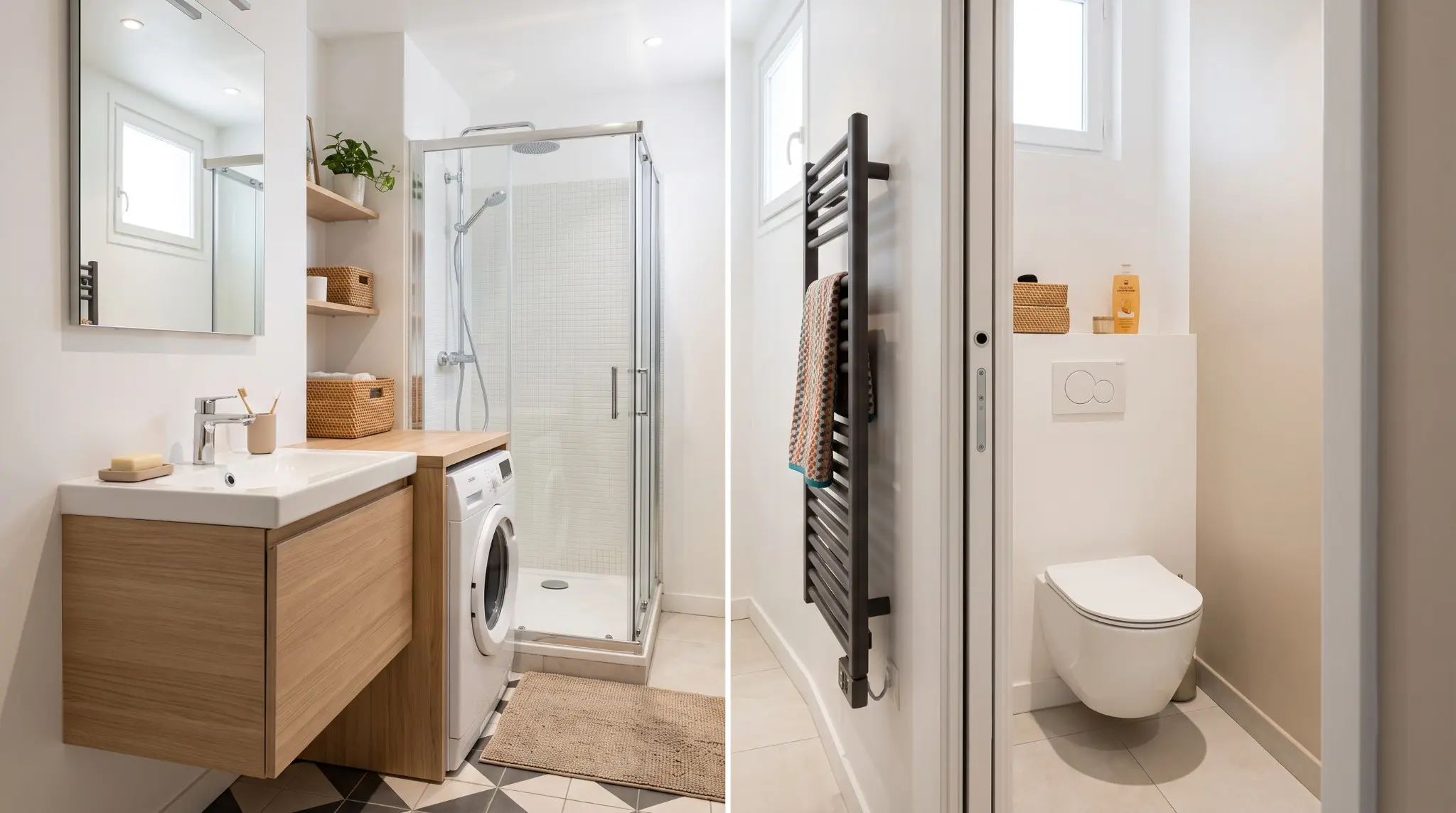 You are currently viewing Salle de bain de 2 à 3 m² : peut-on y mettre douche, WC, lavabo et lave-linge ?